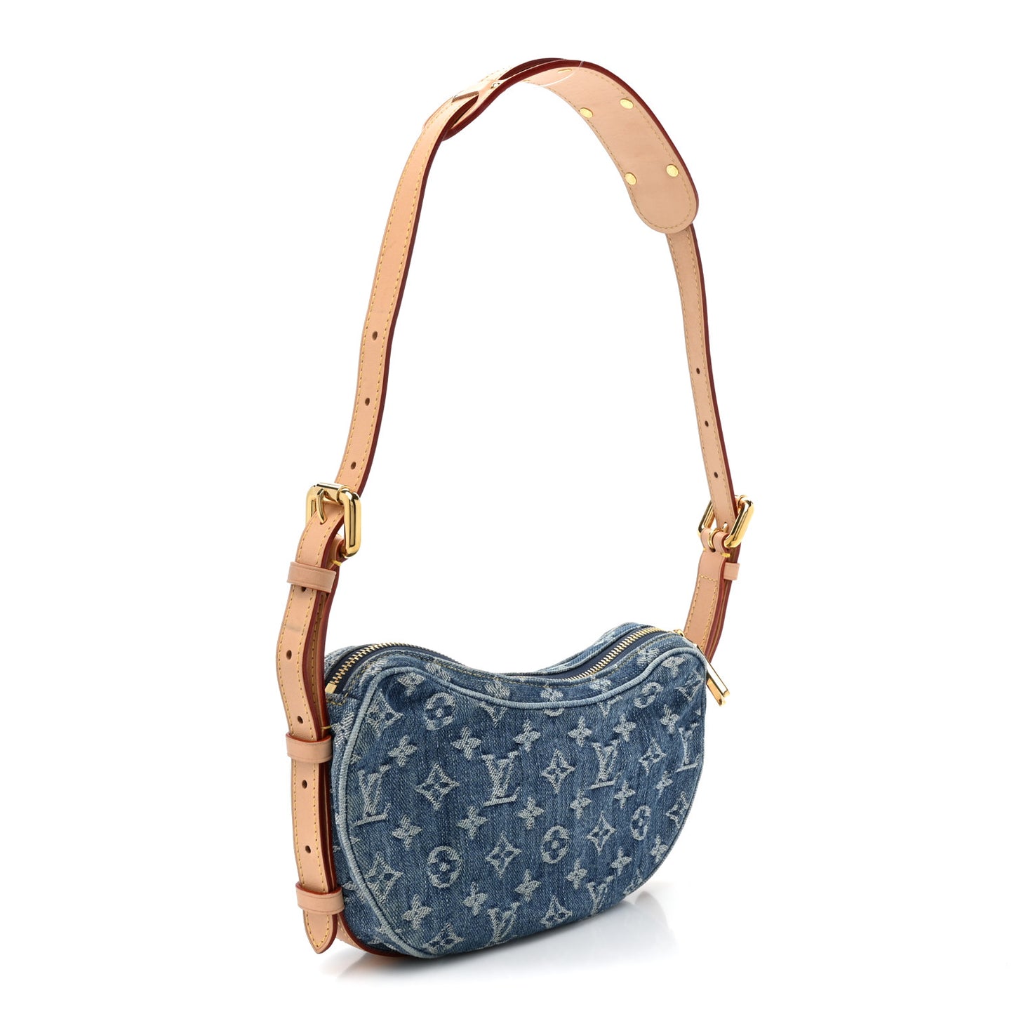 Monogram Denim Croissant MM Blue