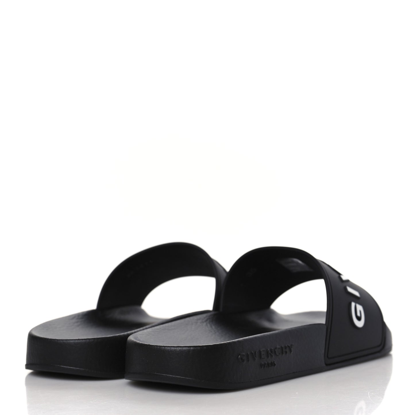 Rubber Logo Pool Slide Sandals 35 Black