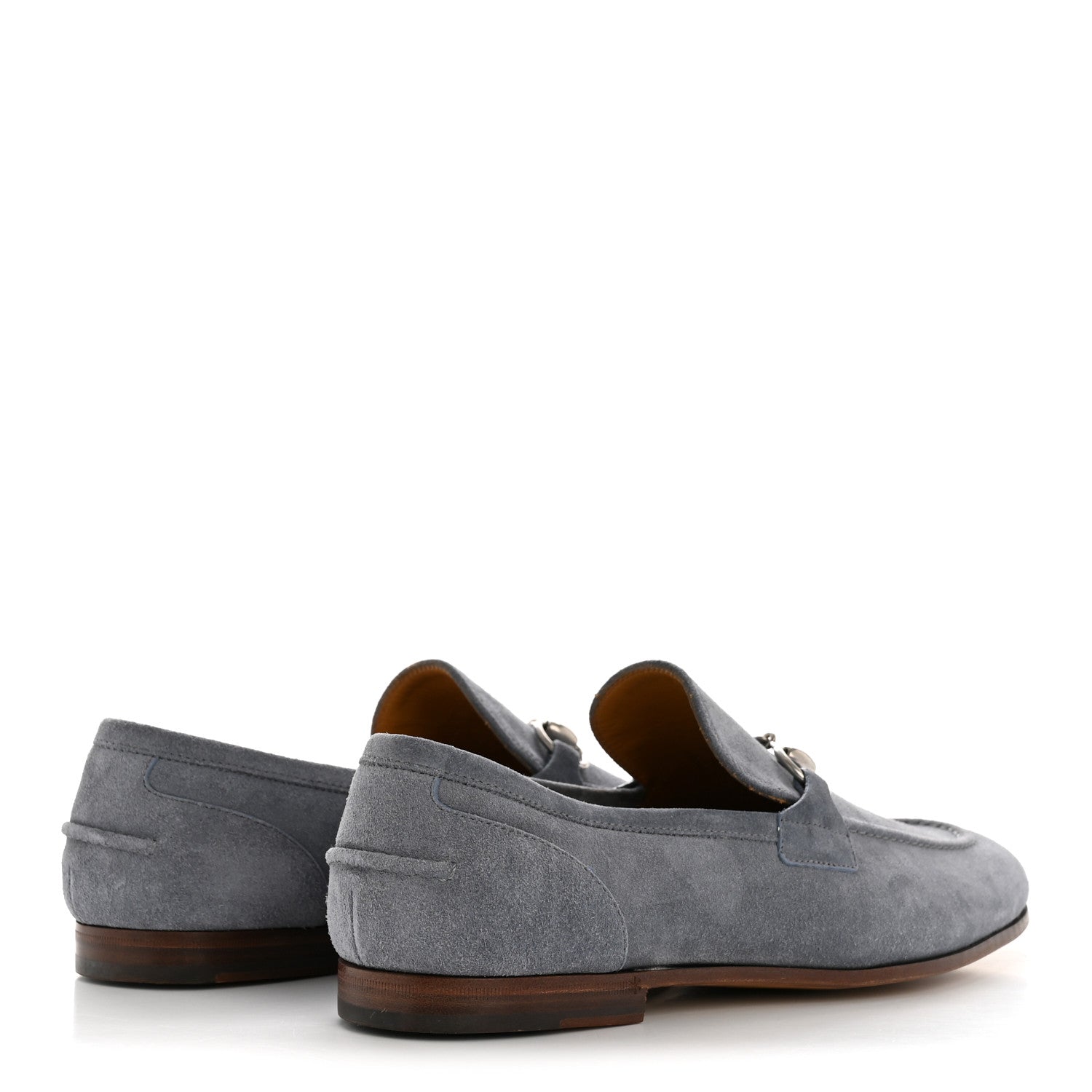 Gucci Suede Horsebit Mens Jordaan Loafers 8.5 Foggy Grey 5 of 11