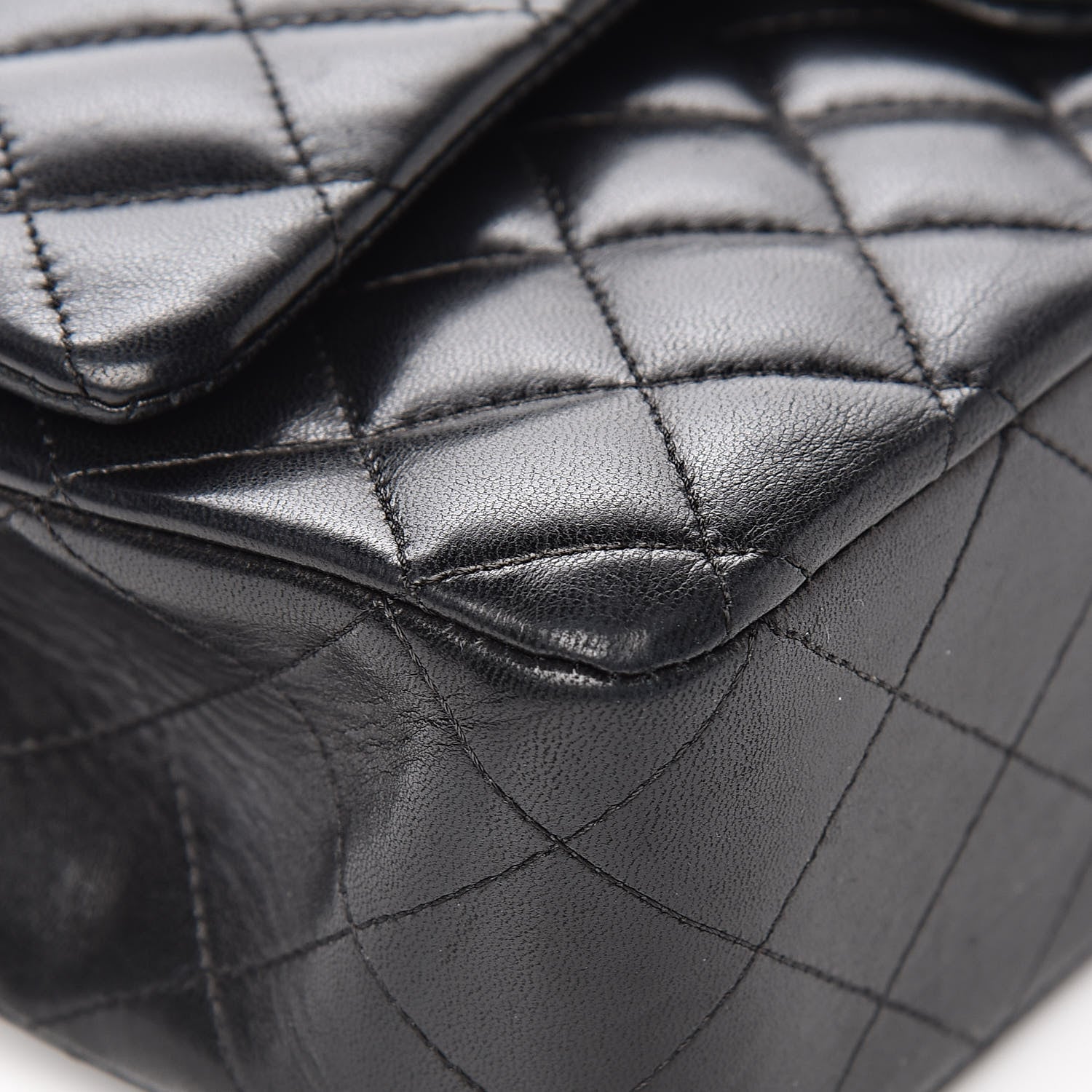 Chanel Lambskin Quilted Medium Double Flap Black 10 of 14