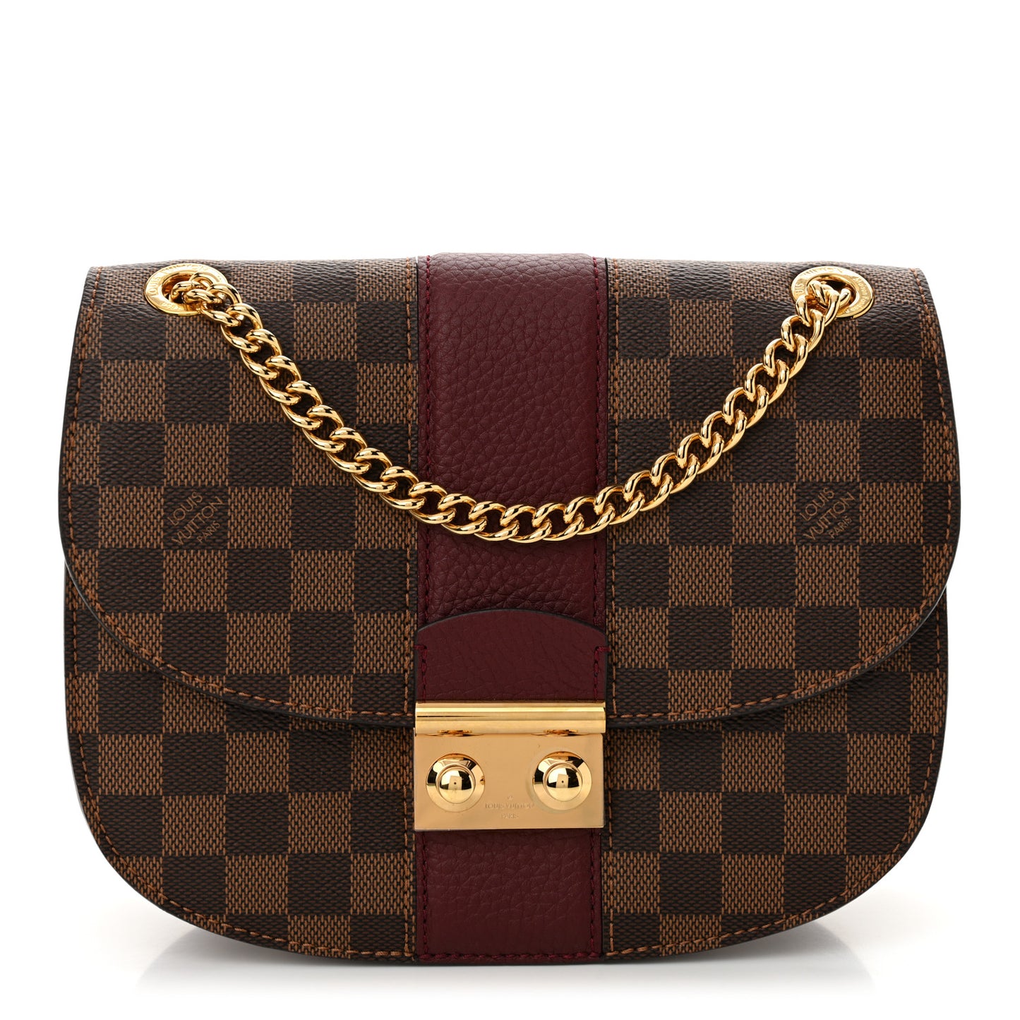 Damier Ebene Cuir Taurillon Wight Bordeaux