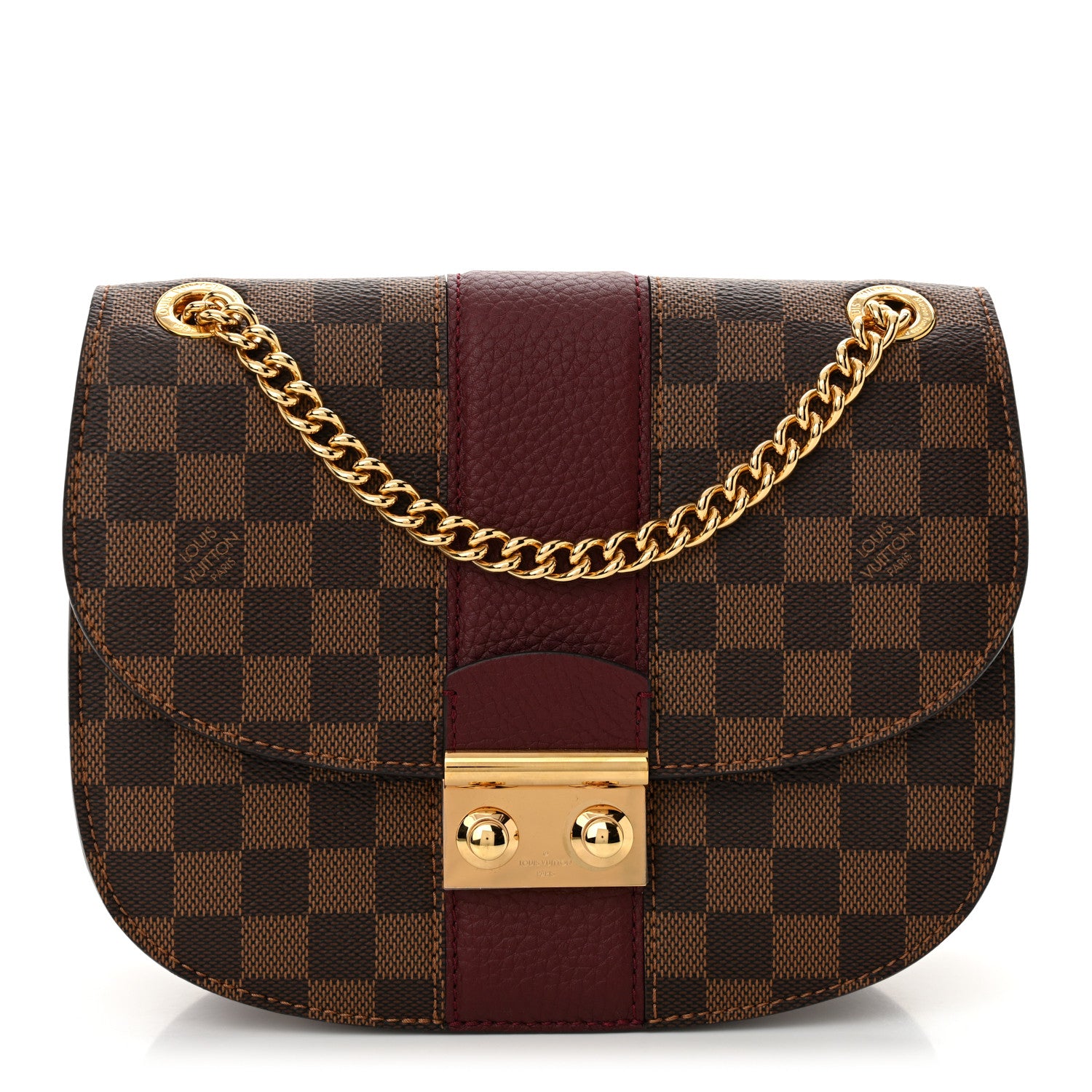Louis Vuitton Damier Ebene Cuir Taurillon Wight Bordeaux 1 of 9
