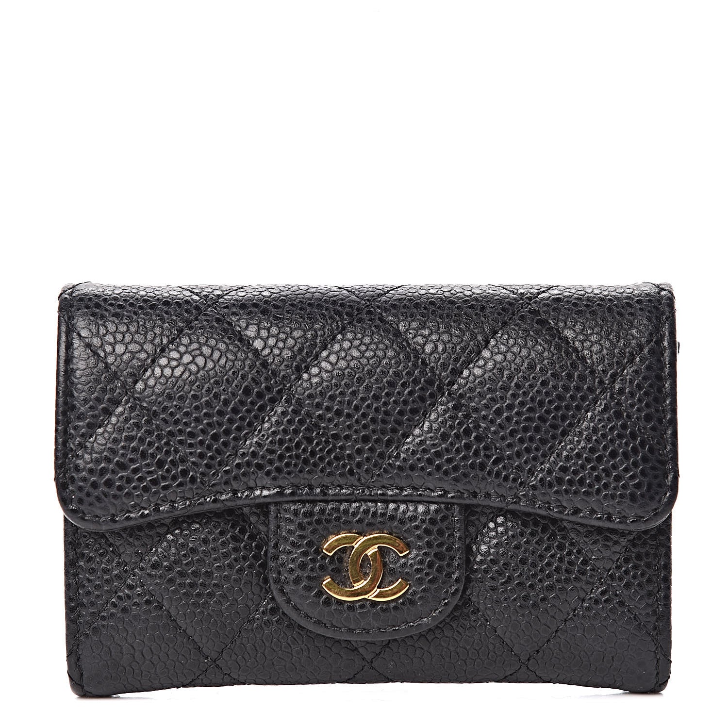 Chanel Caviar Quilted Flap Card Holder Black 1 of 9