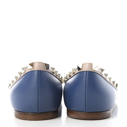 Valentino Garavani Nappa Rockstud Ballerina Flats 37.5 Light Ocean Poudre 6 of 8