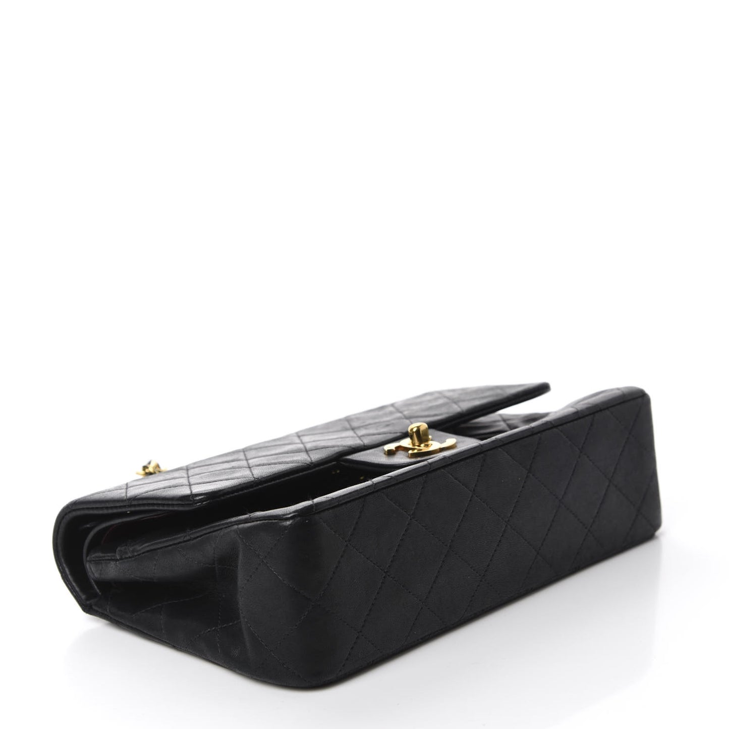 Lambskin Quilted Small Double Flap Black