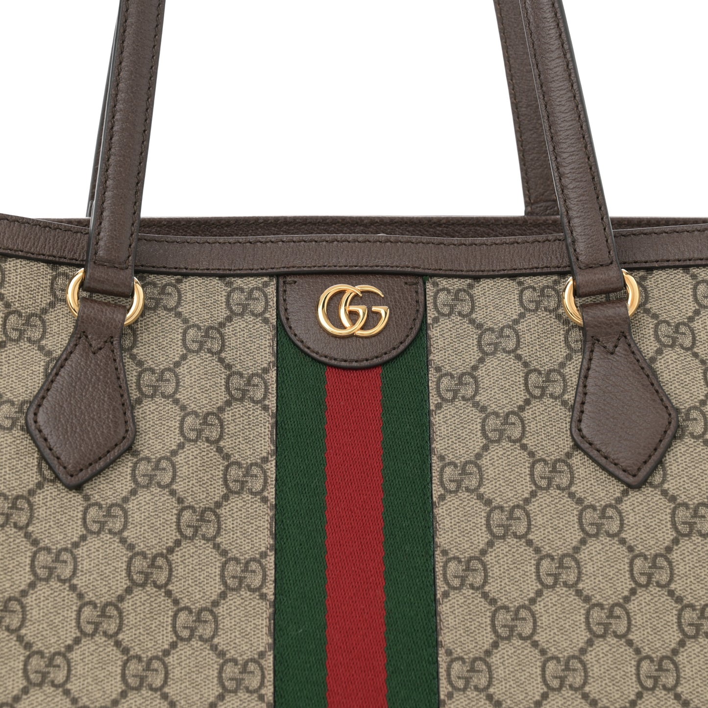 GG Supreme Monogram Medium Ophidia Shopping Tote Brown