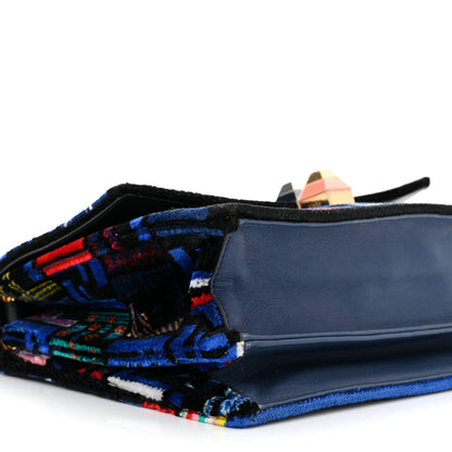 Fendi Velvet Vitello Dolce Fun Fair Kan I Shoulder Bag Blue Multicolor 9 of 10