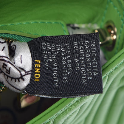 Fendi Nappa Logo Embossed Baguette Green 8 of 10