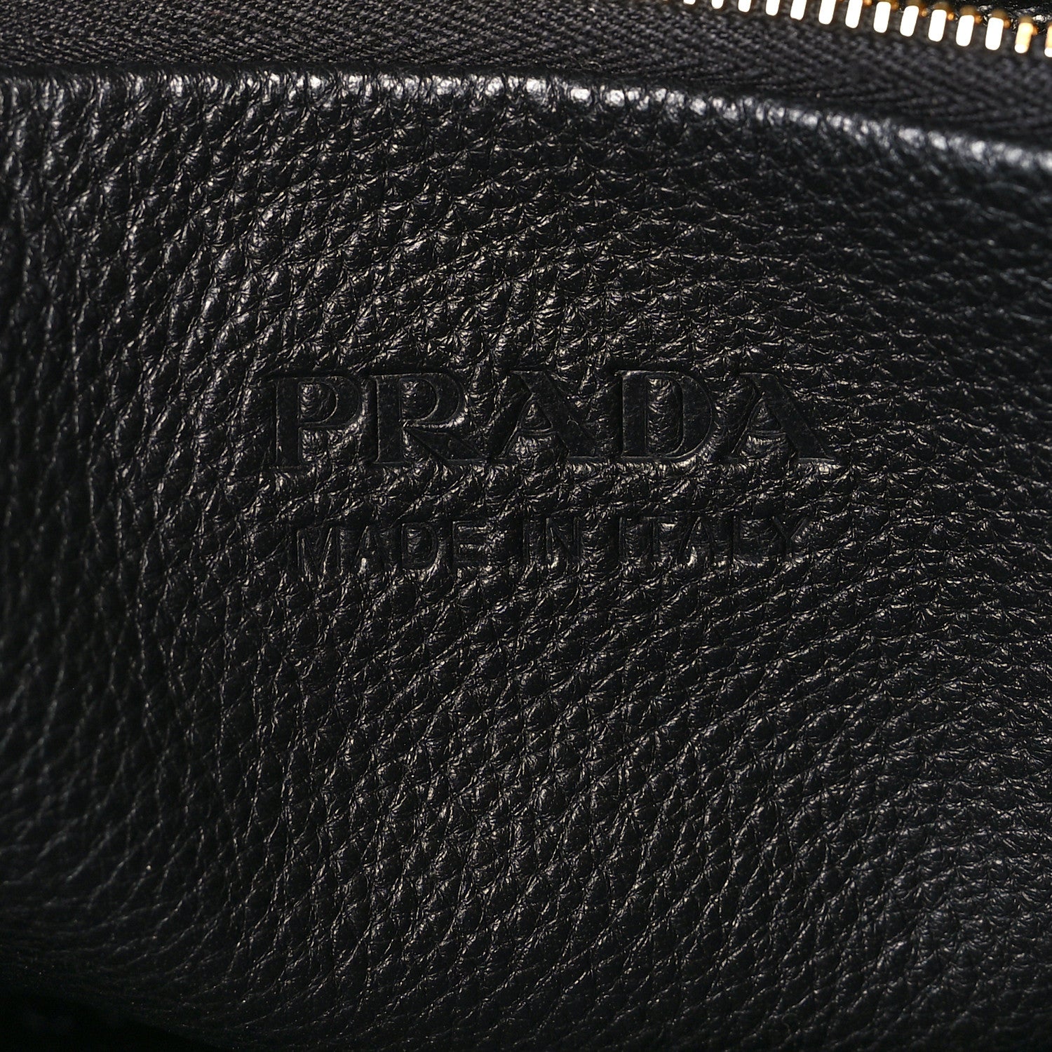 Prada Vitello Daino Soft Perforated Logo Tote Black 6 of 9