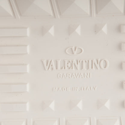 Valentino Garavani Calfskin Womens Rockstud Open Sneakers 40 White Light Stone 6 of 7