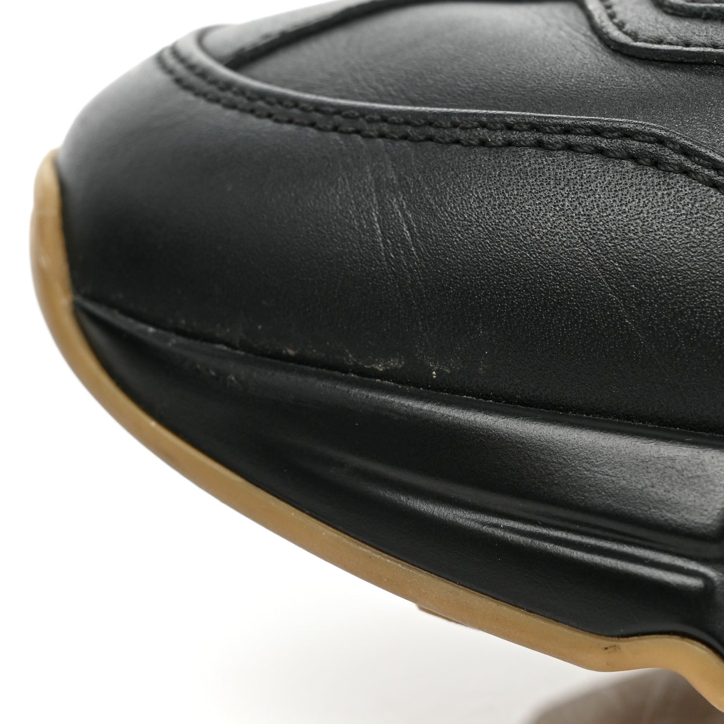 Calfskin Iridescent Logo Womens Rhyton Sneakers 37.5 Black