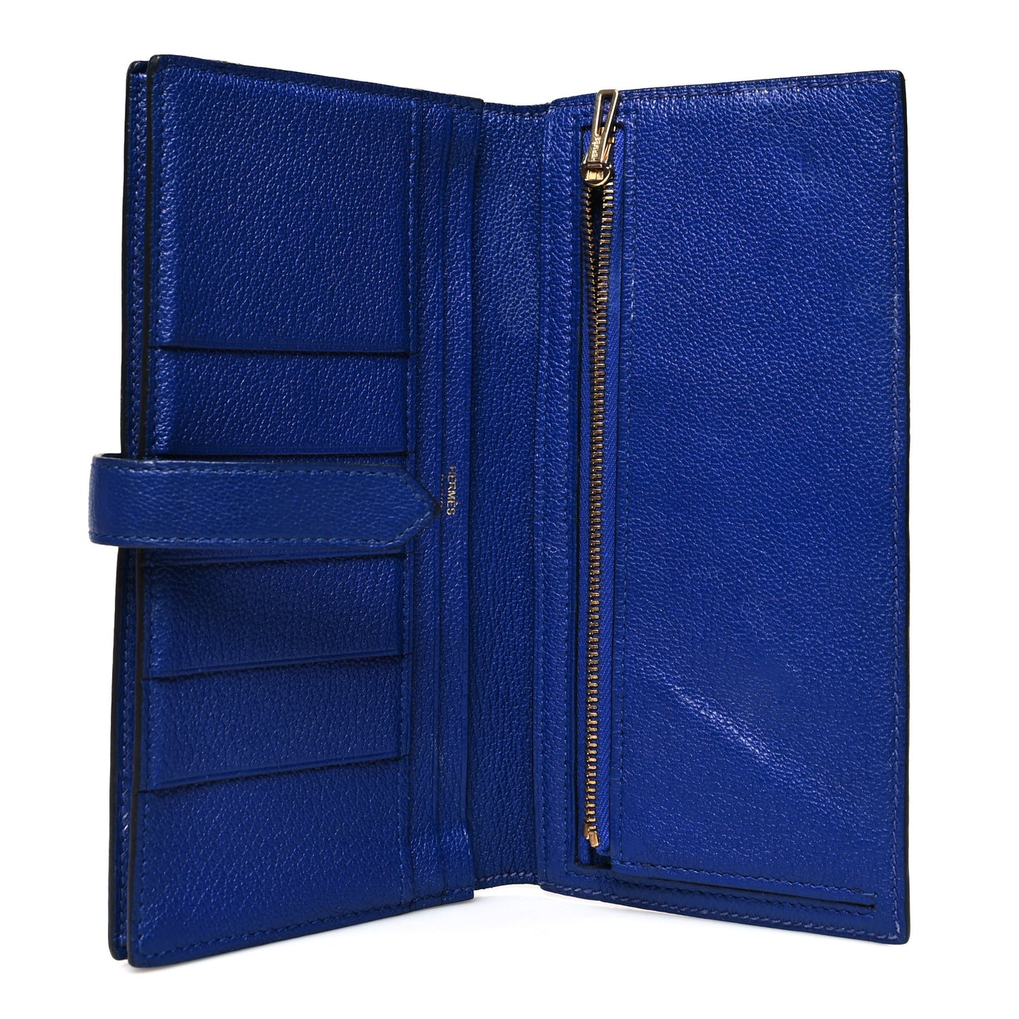 Chevre Mysore Bearn Gusset Wallet Bleu Electrique