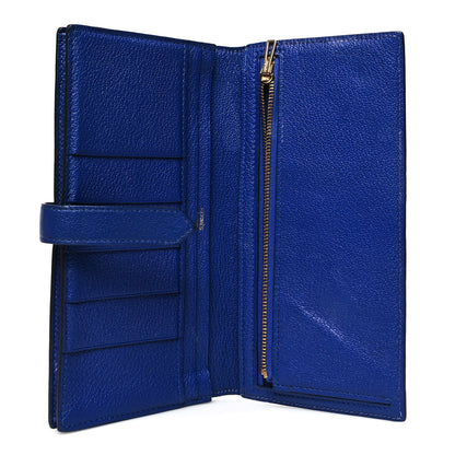 Hermes Chevre Mysore Bearn Gusset Wallet Bleu Electrique 5 of 15