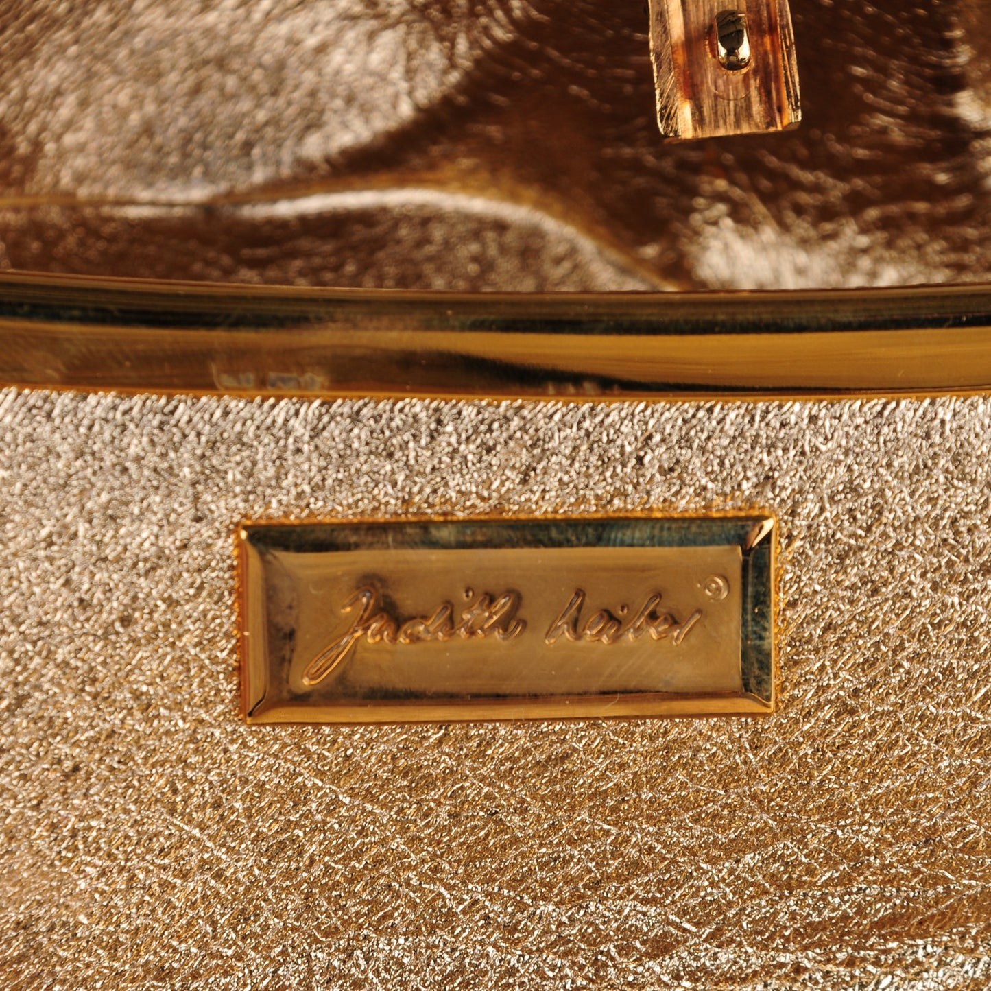 Swarovski Crystal Sleeping Cat Minaudiere Clutch Gold