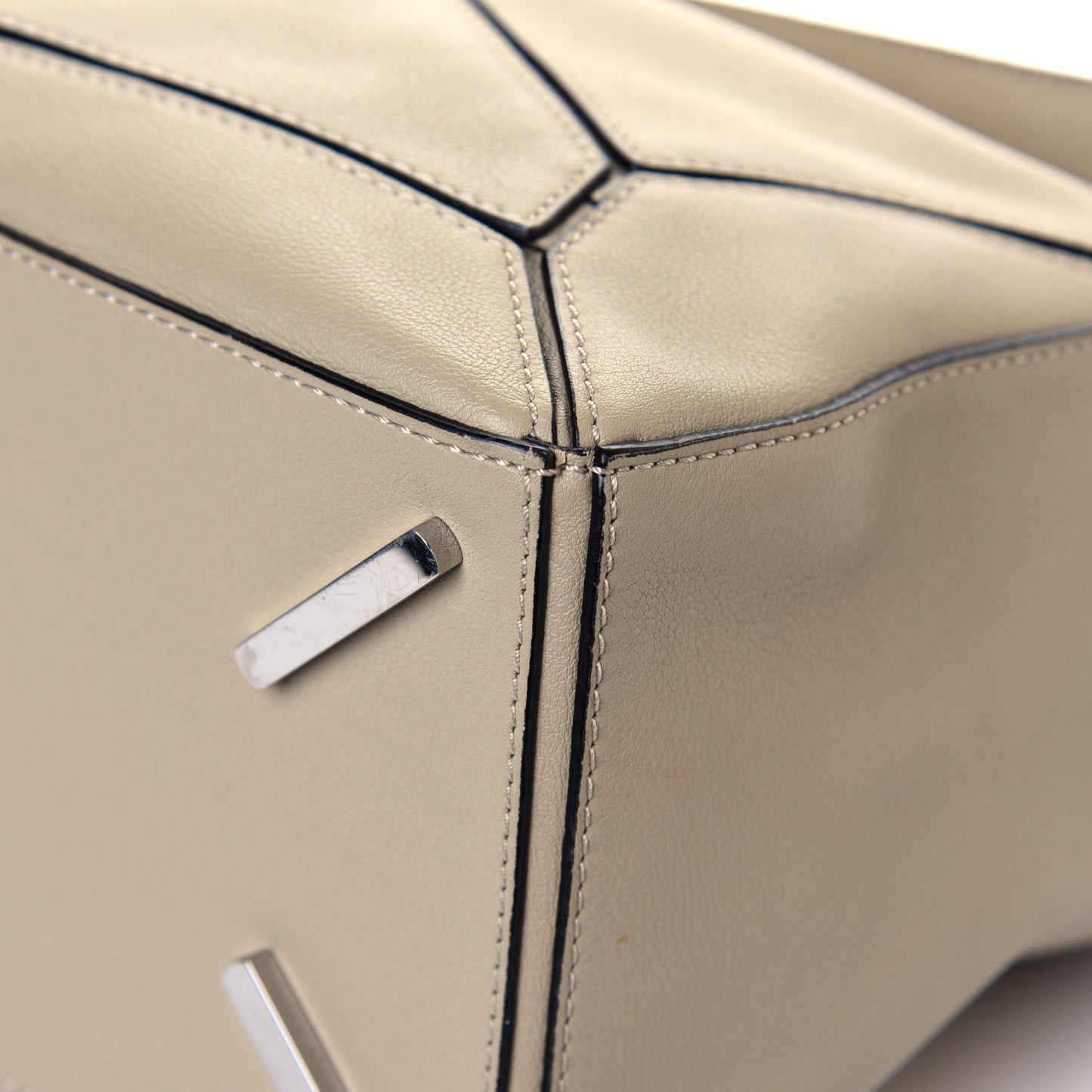 Calfskin Medium Puzzle Bag Light Oat