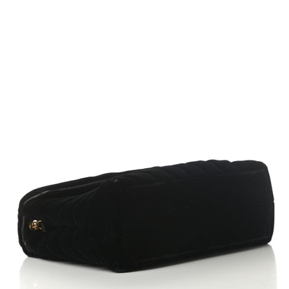 Saint Laurent Velvet Y Quilted Monogram Small Loulou Chain Satchel Black 4 of 17