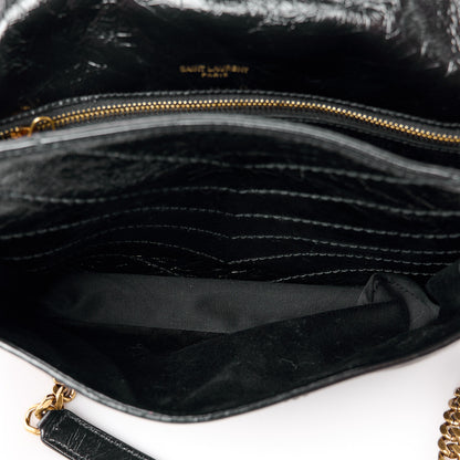Saint Laurent Crinkled Calfskin Matelasse Monogram Medium Niki Chain Satchel Black 6 of 12