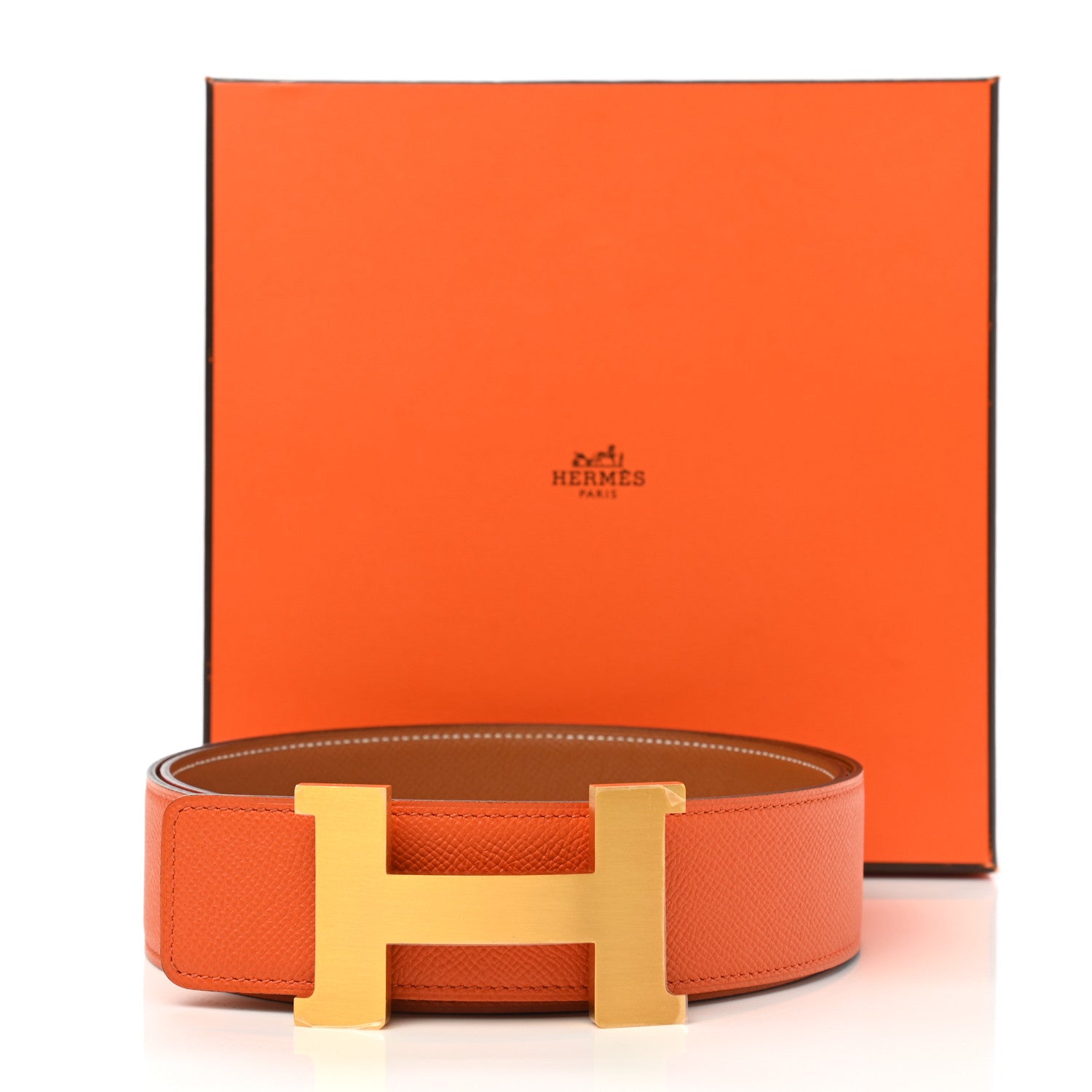 Hermes Epsom 42mm Constance 2 H Belt 100 Gold Orange 7 of 7