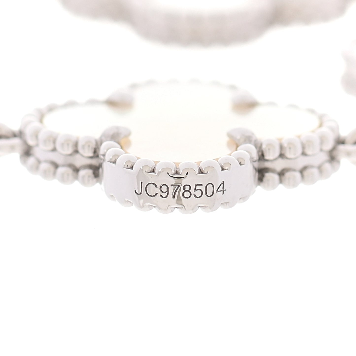 18K White Gold Mother of Pearl 5 Motifs Vintage Alhambra Bracelet