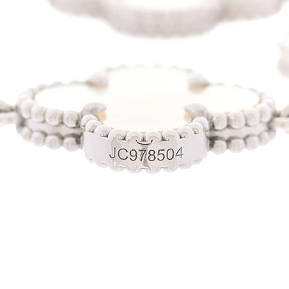 Van Cleef & Arpels 18K White Gold Mother of Pearl 5 Motifs Vintage Alhambra Bracelet 5 of 7