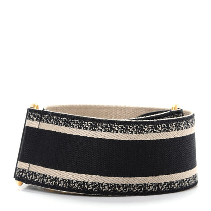 Christian Dior Canvas Embroidered Shoulder Strap Blue 2 of 6