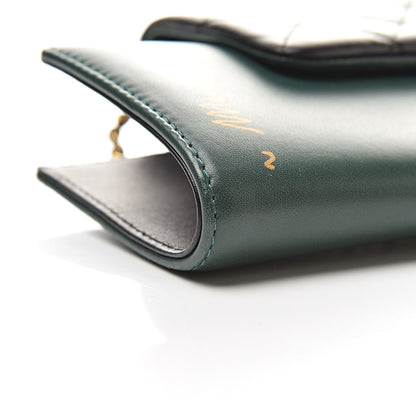 Chanel Calfskin Quilted Brasserie Gabrielle Menu CC Clutch Green 9 of 12