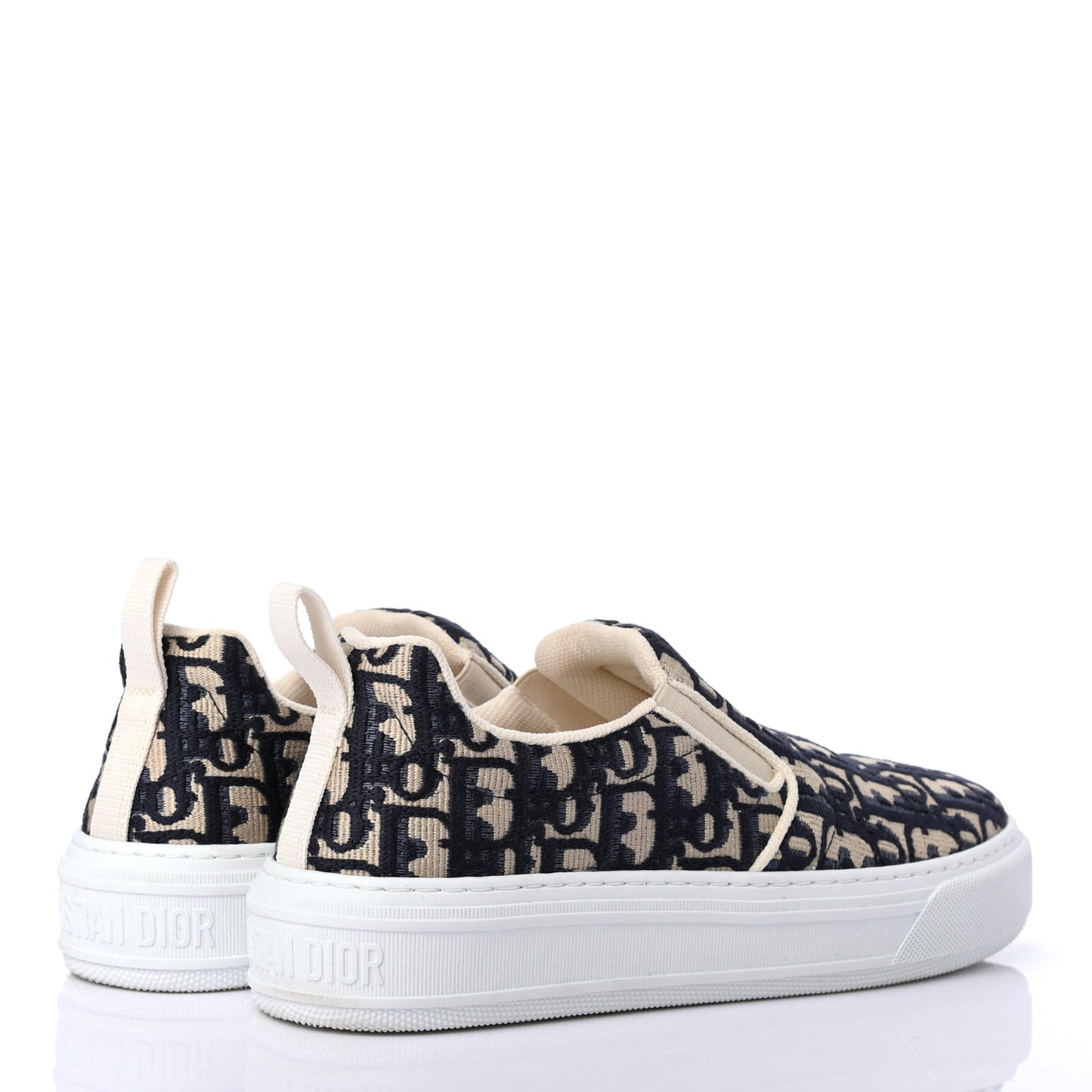 Canvas Oblique Embroidered Womens Solar Slip On Sneakers 38 Deep Blue