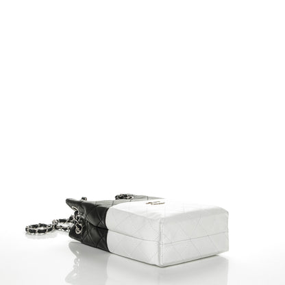 Chanel Lambskin Quilted Bi-Color Drawstring Shoulder Bag Black White 4 of 7