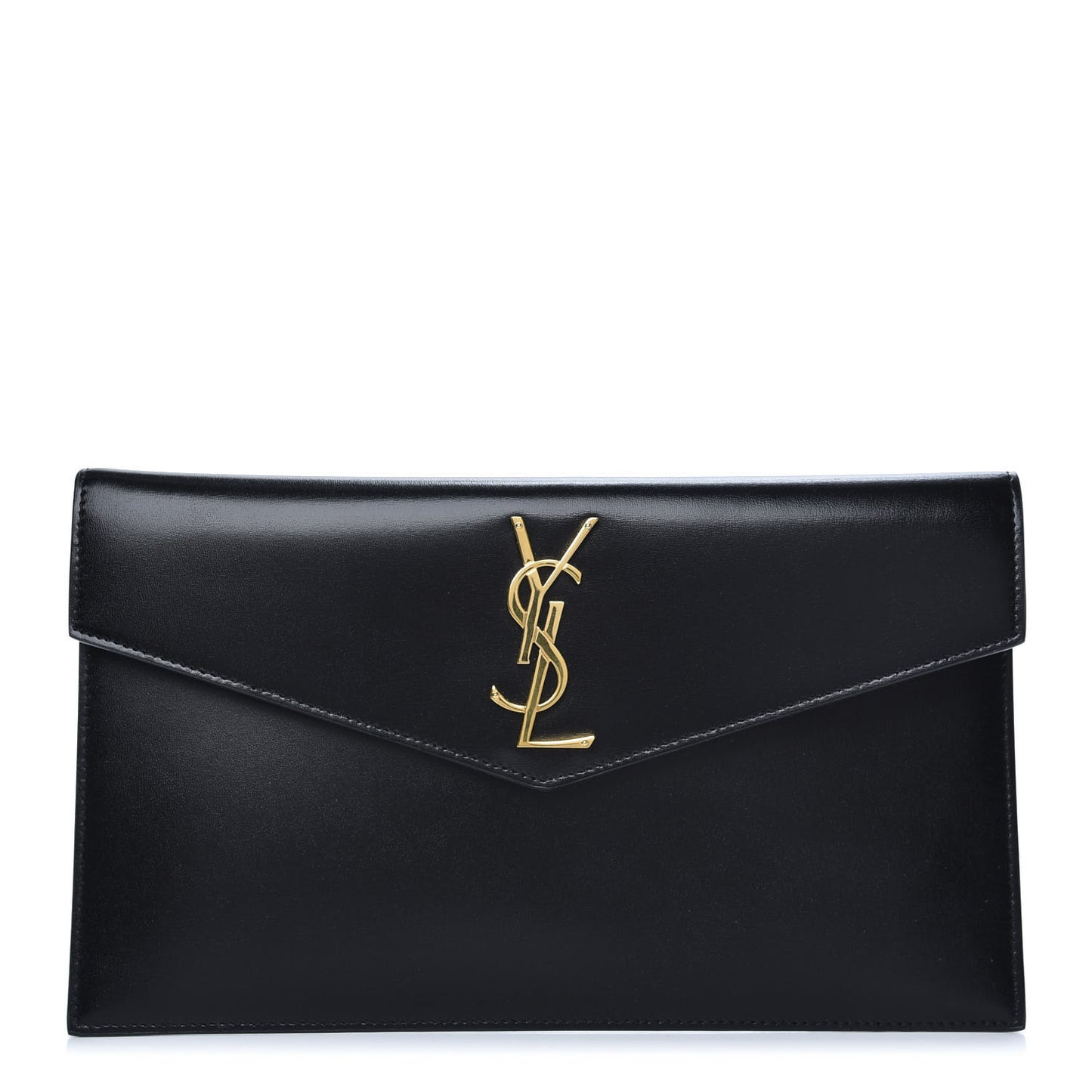 Smooth Shiny Calfskin Monogram Uptown Pouch Black