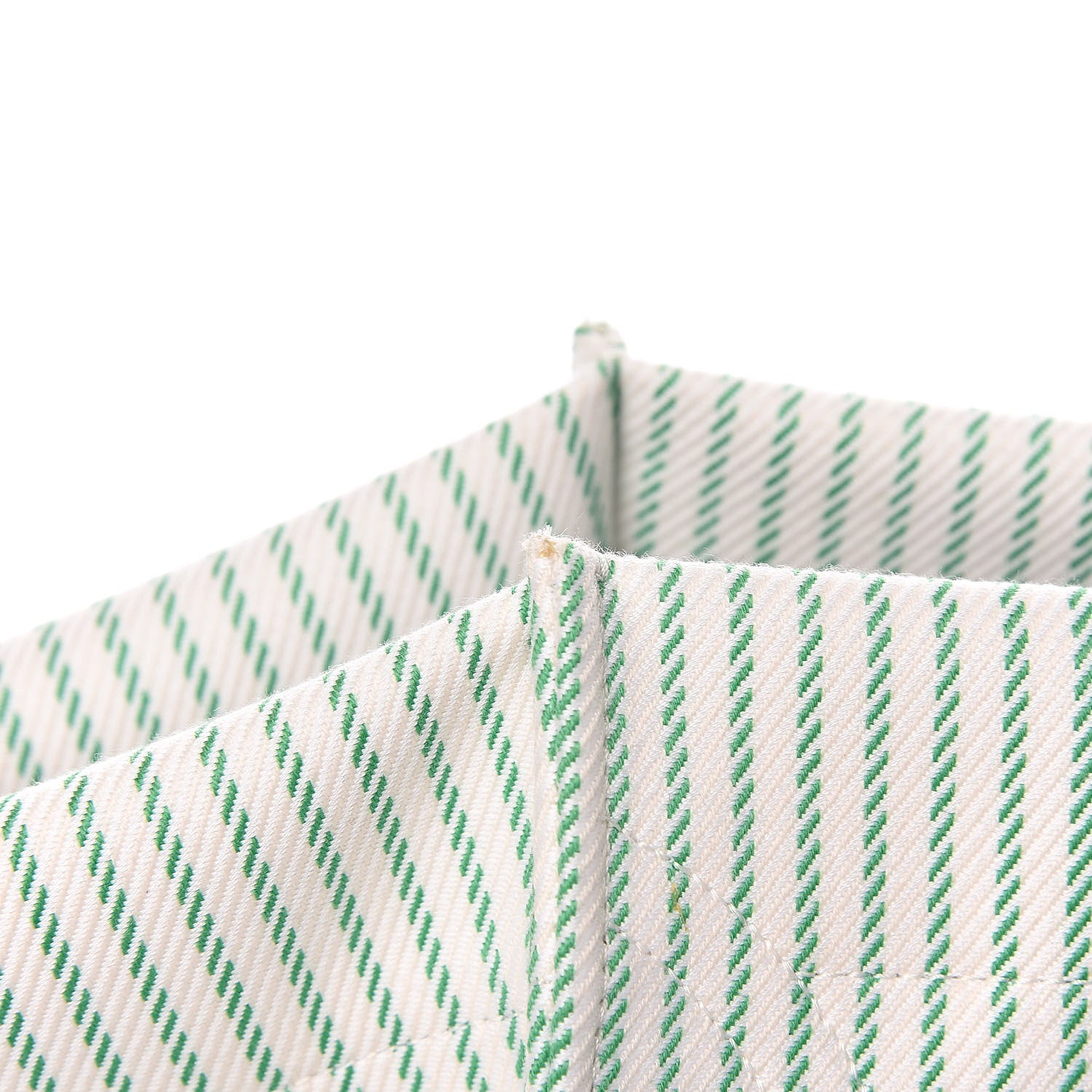 Celine Cotton Canvas Striped Medium Phantom Luggage White Green 10 of 11