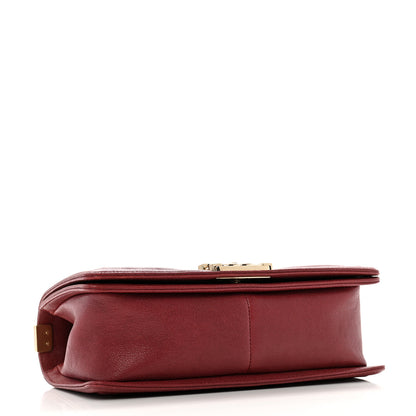 Chanel Caviar Chevron Quilted Medium Boy Flap Red 4 of 13