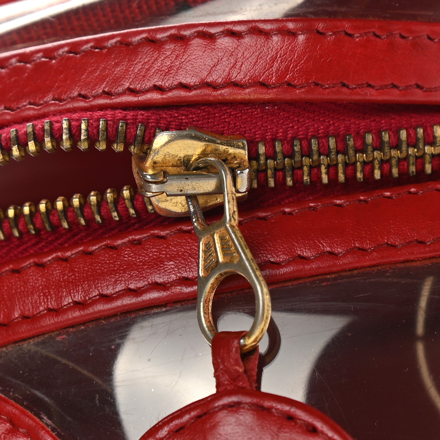 Calfskin PVC Vanity Cosmetic Case Red