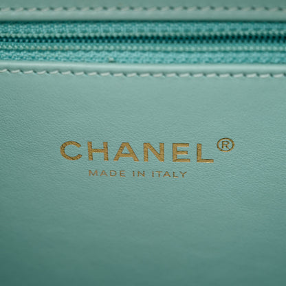 Chanel Caviar Quilted Medium CC Filigree Vanity Case Light Blue 6 of 11