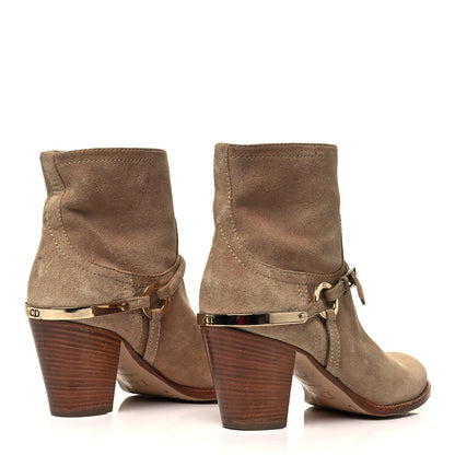 Christian Dior Calfskin Suede Rider Ankle Boots 39.5 Beige 4 of 7