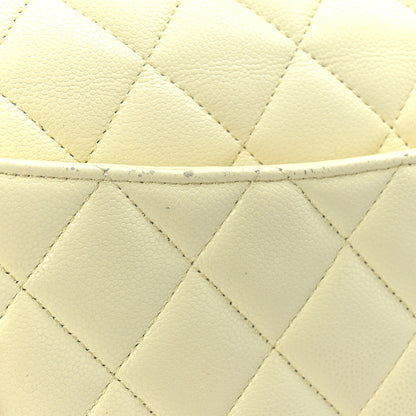 Chanel Caviar Quilted Jumbo Double Flap Light Yellow 14 of 15