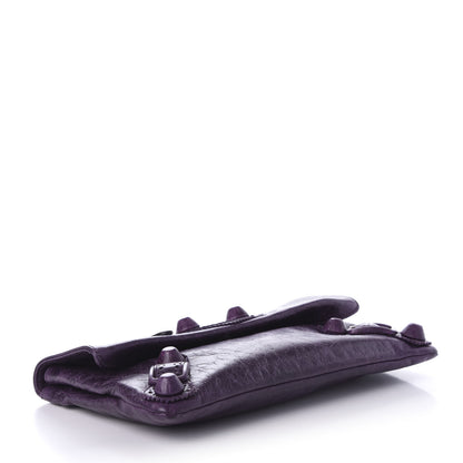 Balenciaga Agneau Giant Brogues Hardware Envelope Clutch Raisin 4 of 10