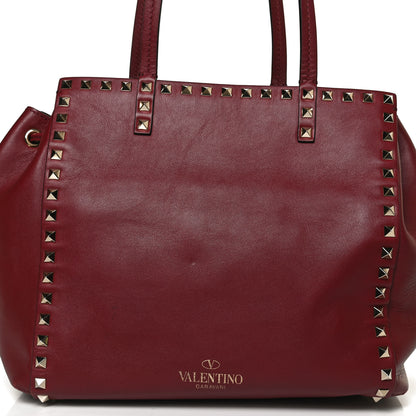 Valentino Garavani Vitello Rockstud Double Handle Cinch Tote Red 7 of 14