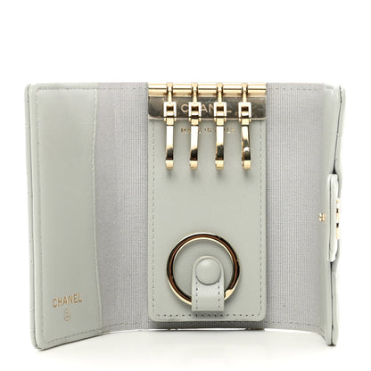 Chanel Lambskin Quilted Classic 4 Key Holder Wallet Grey 5 of 9
