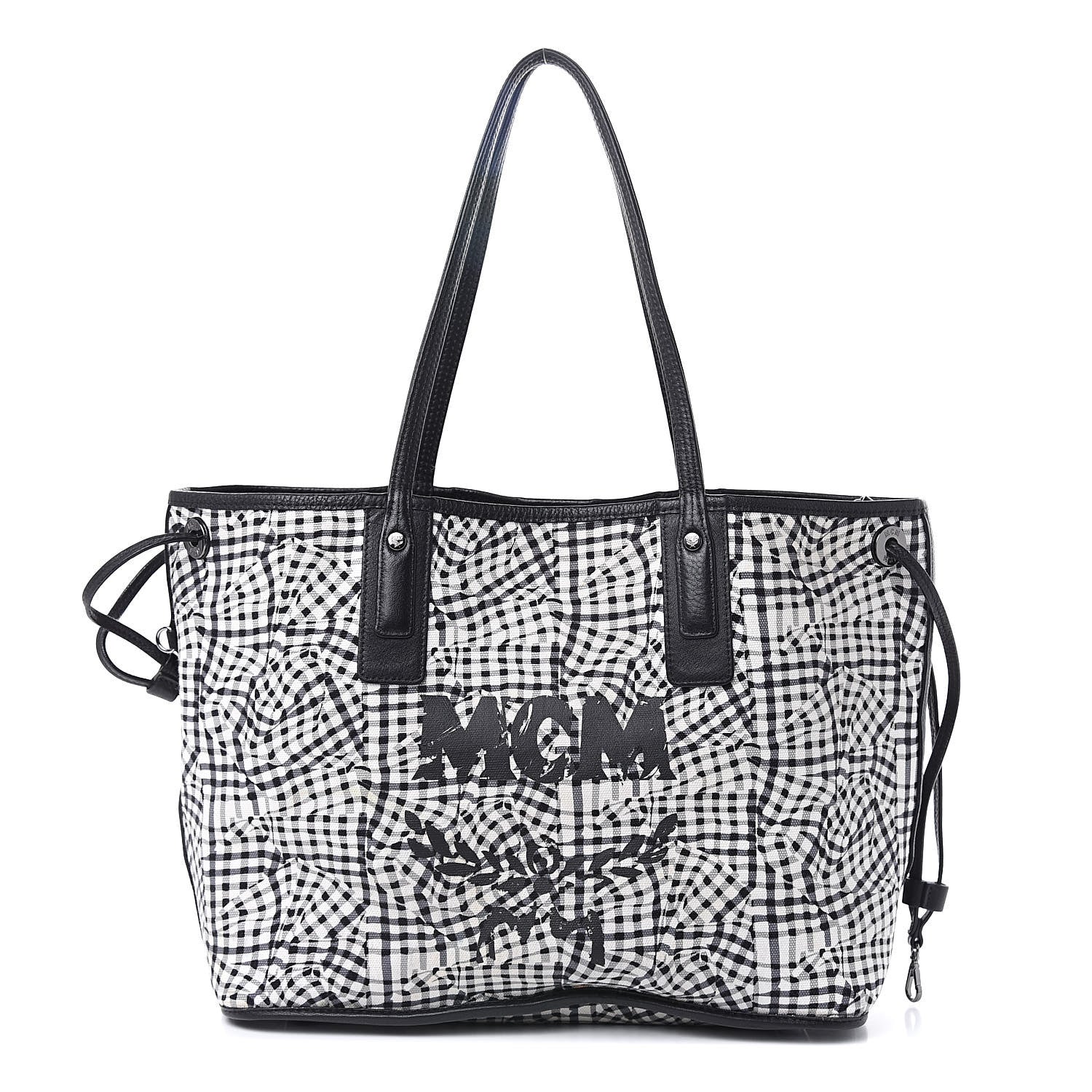 MCM Visetos Medium Liz Reversible Shopper Tote Black 4 of 22