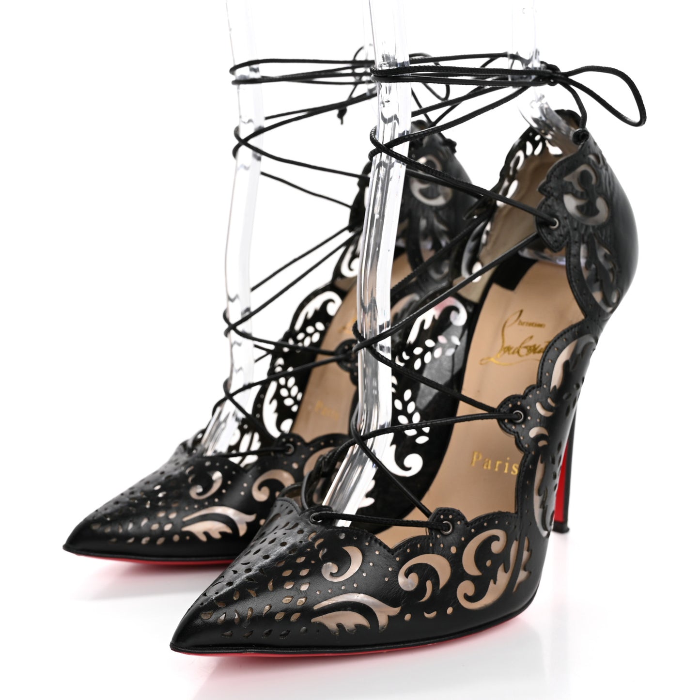 Calfskin PVC Impera 120 Pumps 40 Black Transparent