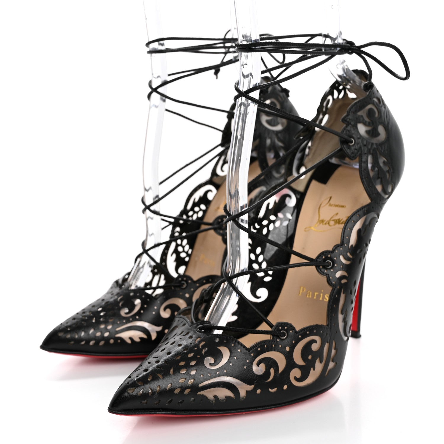 Christian Louboutin Calfskin PVC Impera 120 Pumps 40 Black Transparent 4 of 13