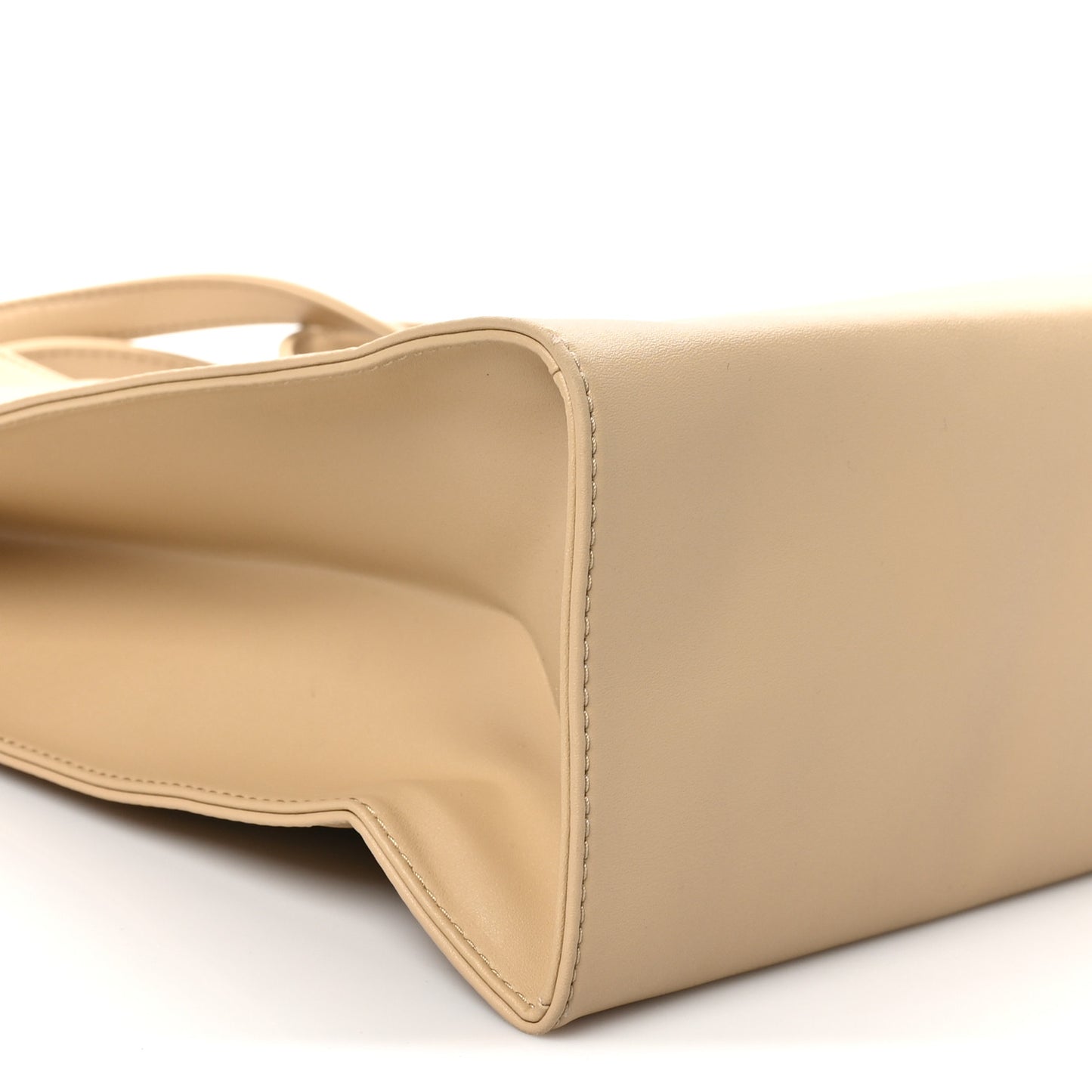 Vegan Leather Medium Shopping Bag Cream