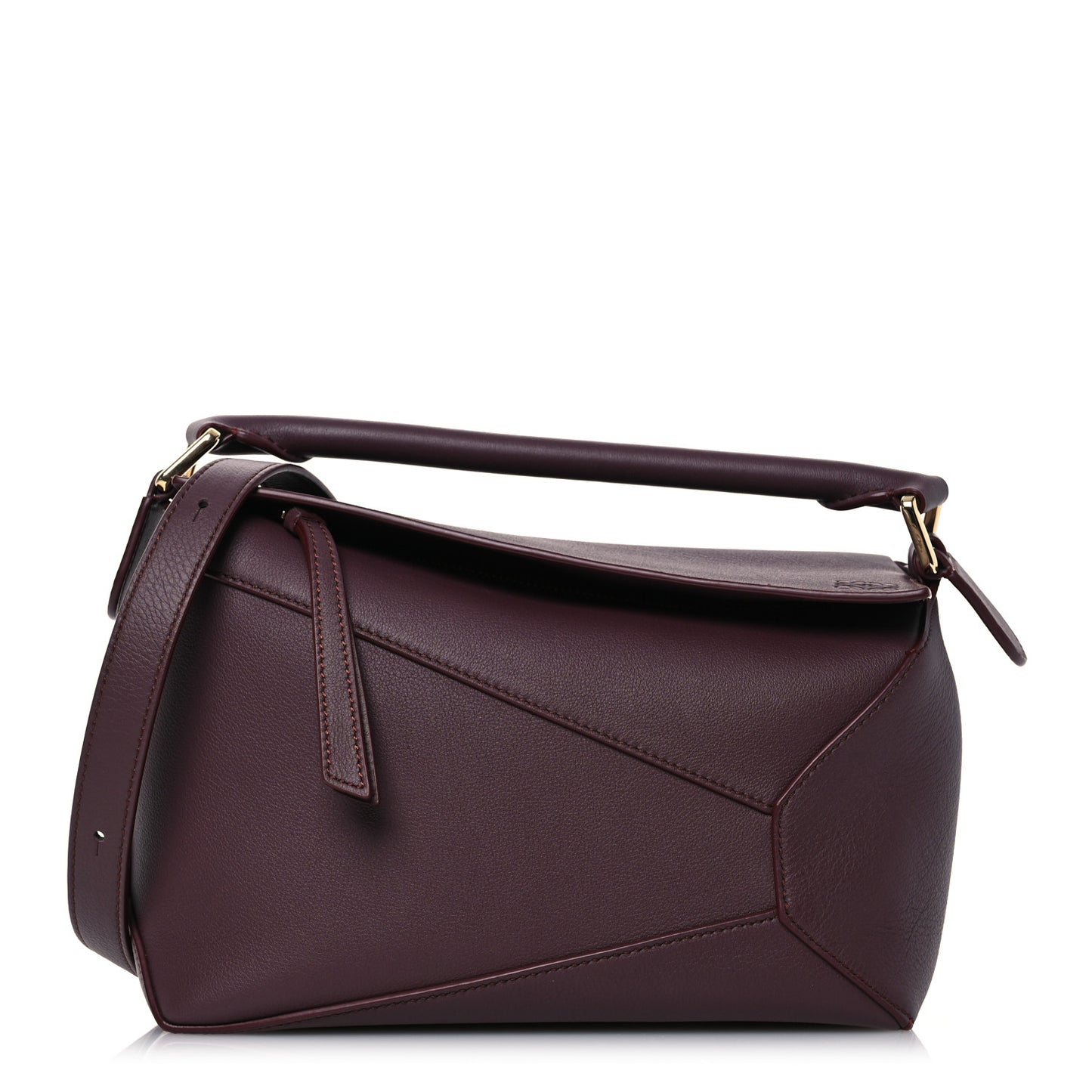 Soft Grained Calfskin Small Puzzle Edge Bag Dark Burgundy