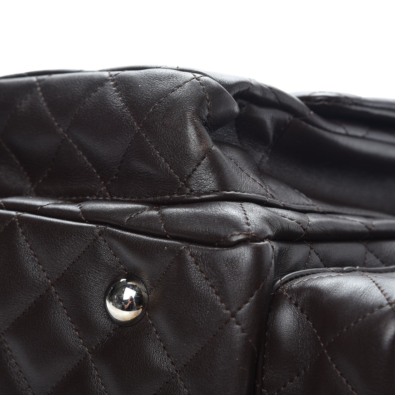 Chanel Calfskin Quilted Large Cambon Multipocket Reporter Brown Beige 12 of 14