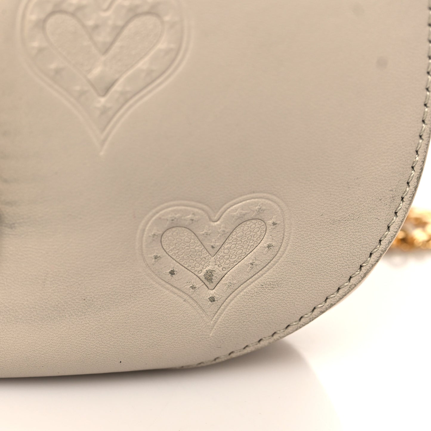 Calfskin Embossed Small Drew Shoulder Bag Abstract White