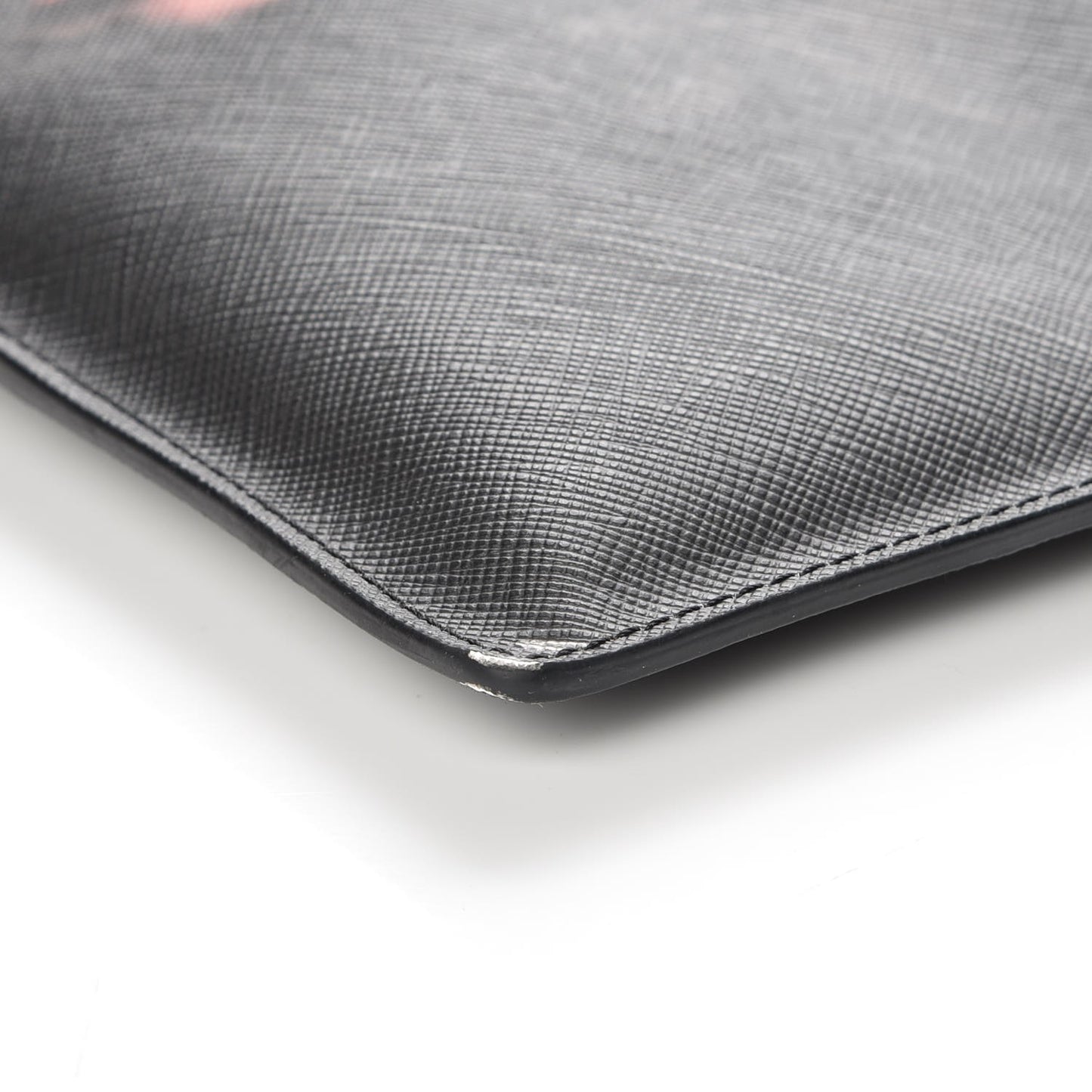 Textured Coated Canvas Rottweiler Print Large Cosmetic Pouch Black
