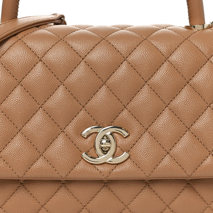 Chanel Caviar Quilted Small Coco Handle Flap Brown 8 of 10