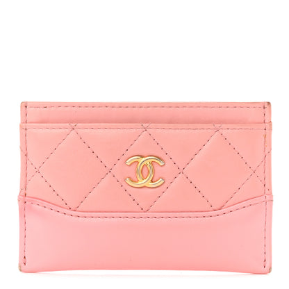 Chanel Aged Calfskin Quilted Gabrielle Card Holder Wallet Light Pink 1 of 11