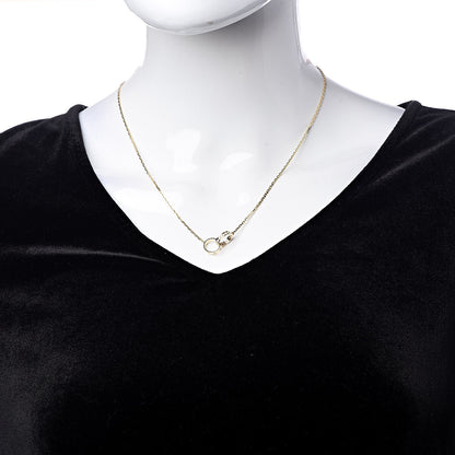 Cartier 18K Yellow Gold Diamond Interlocking LOVE Necklace 2 of 7