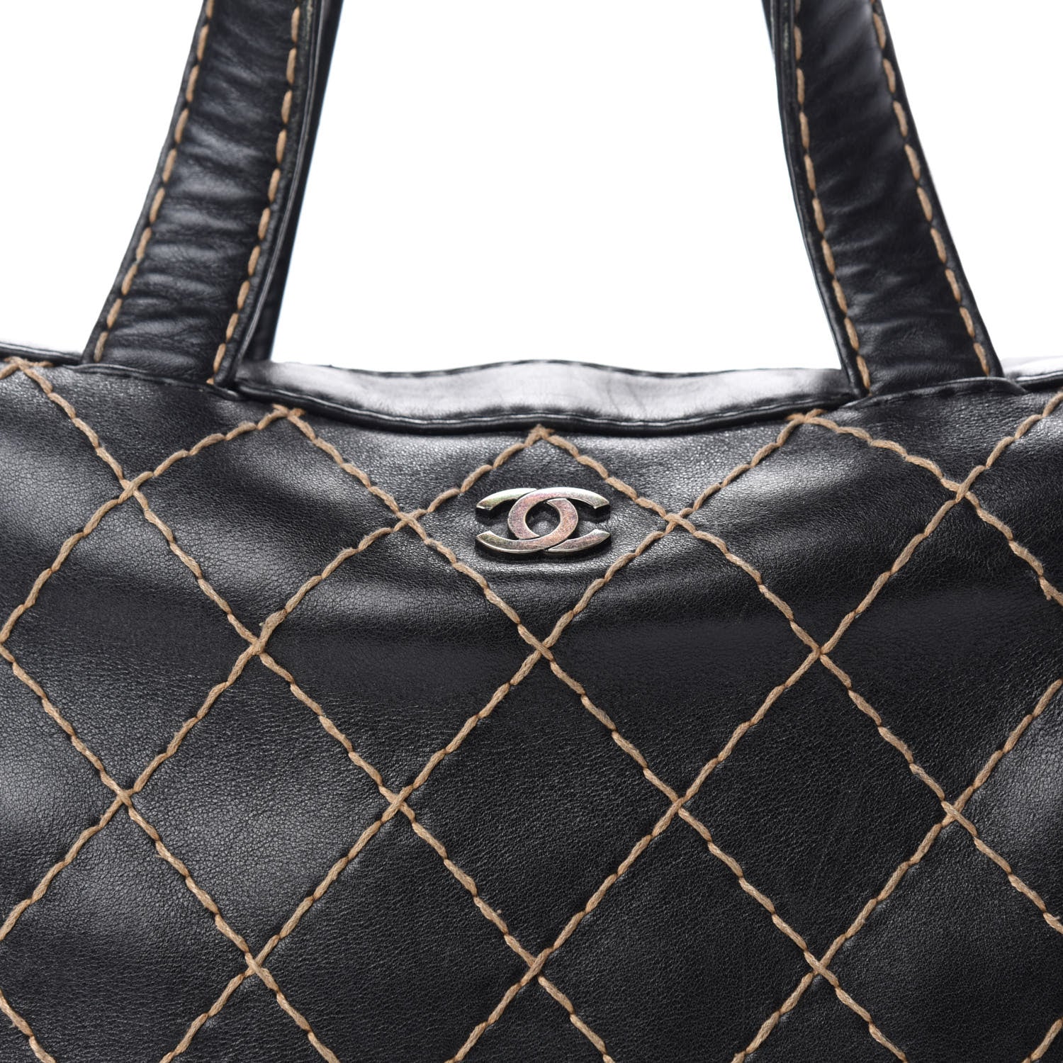Chanel Calfskin Wild Stitch Top Handle Bag Black 15 of 15
